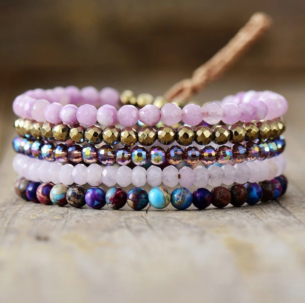Buy Stone charm wrap bracelet in dark pink with copper vintage finish by  Njel Collections Online at desertcartINDIA